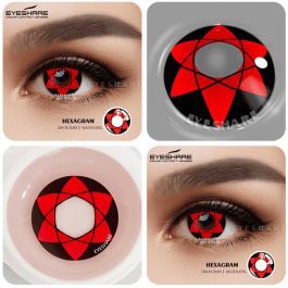 Hexogram red contact lenses